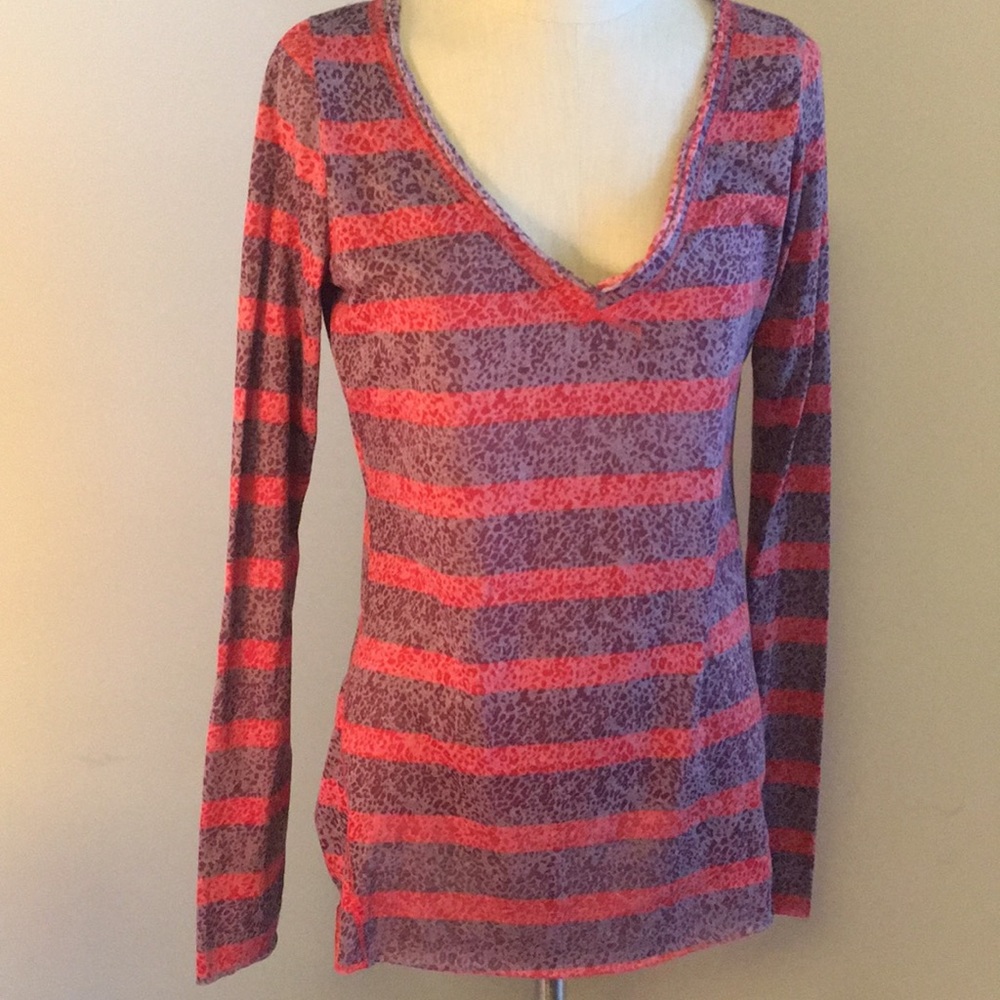 EUC leopard print sheer top